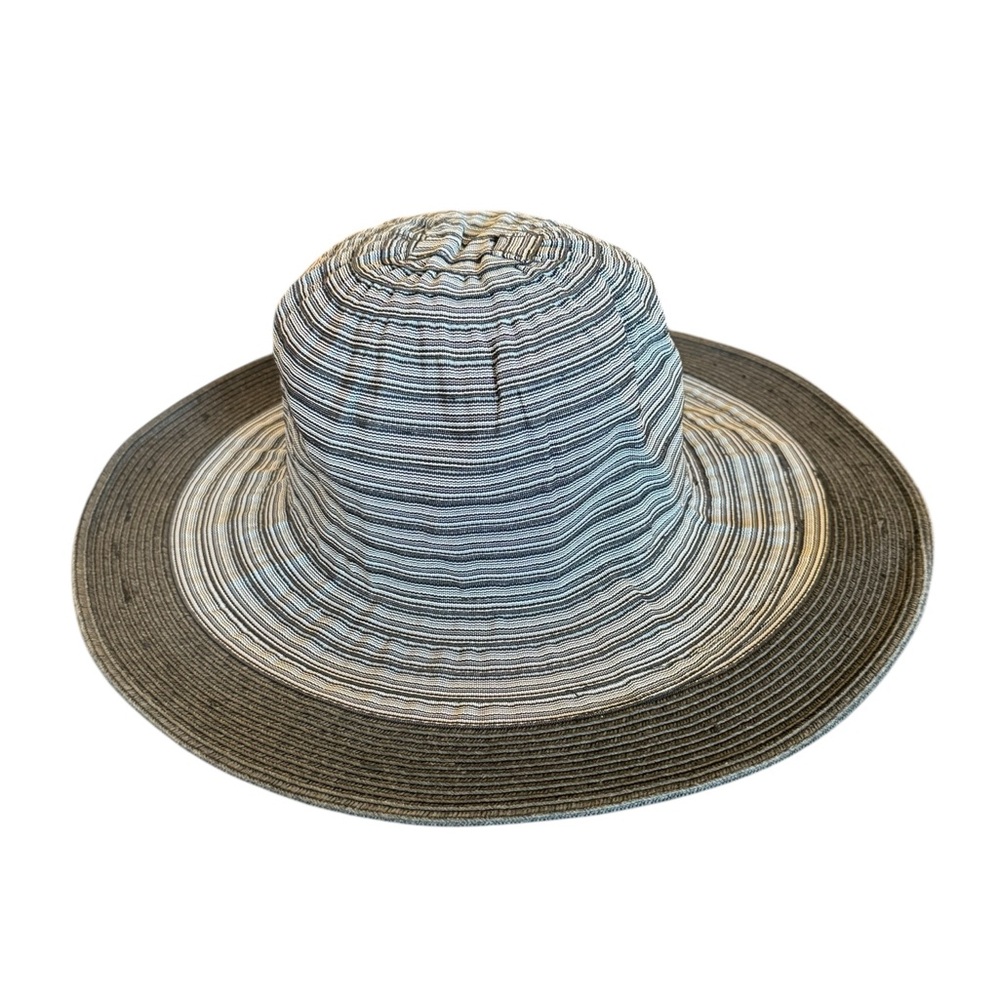 Panama Jack Striped Wide Brim Black Striped Hat - Picture 4 of 9